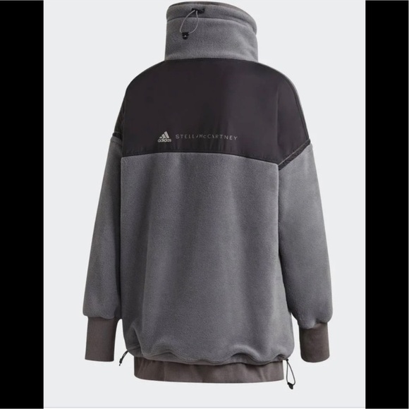 Stella McCartney Adidas FU0738 Longline Fleece Sweatshirt Gray size Small S - Picture 5 of 6